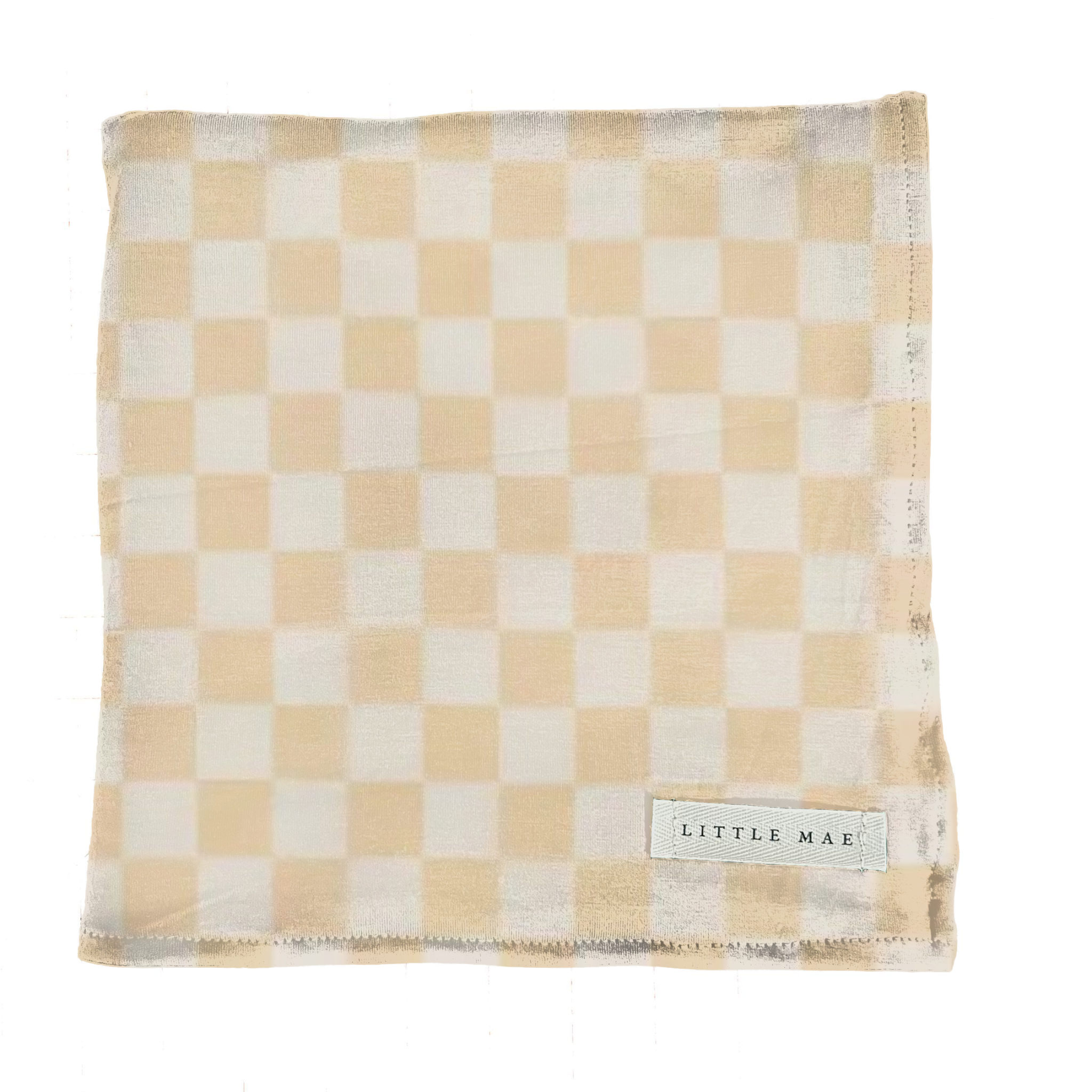 Butter Cream & White Checkered Stretch Swaddle